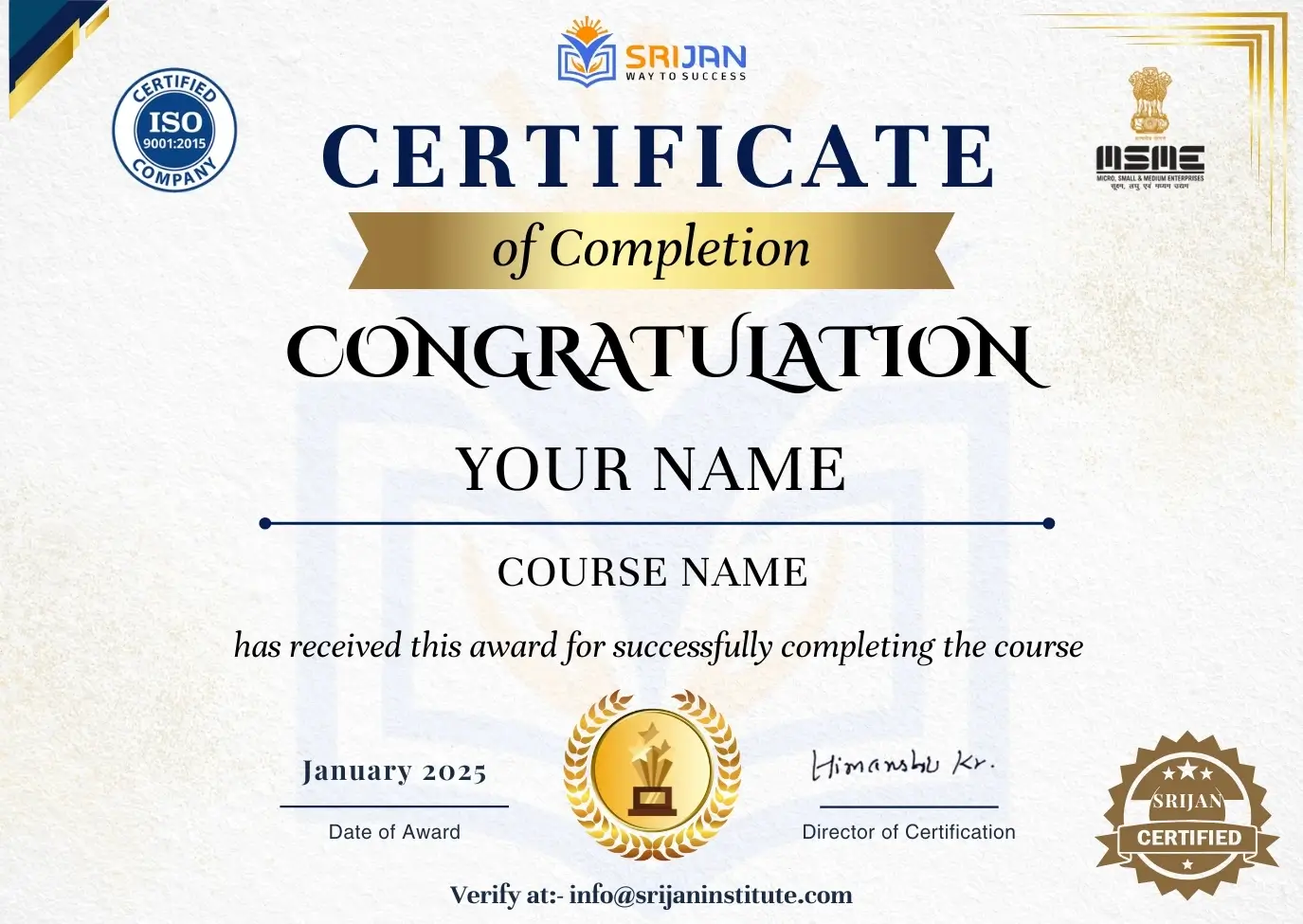 Certificate Preview